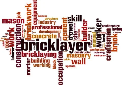 Bricklayer word cloud Stock Illustration
