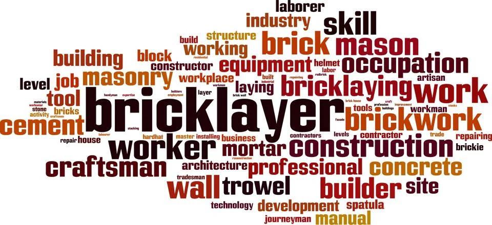 Bricklayer word cloud Stock Illustration