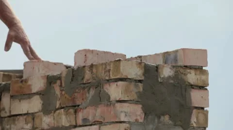 Bricklayer at work Stock Footage 22222277
