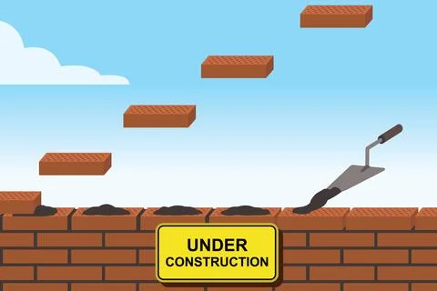 Bricklaying process Stock Illustration