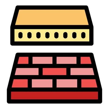 Bricklaying, using bricks and cement for building walls and houses イラスト素材