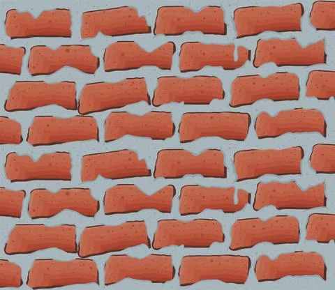 Bricks and concrete wall Stock Illustration