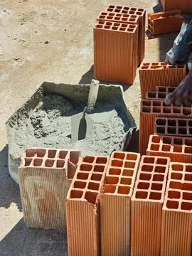 Bricks and mortar for construction 写真素材