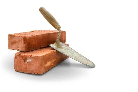 Bricks and trowel Stock Photos