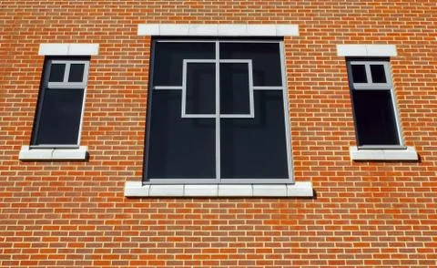 Bricks and windows Stock Photos