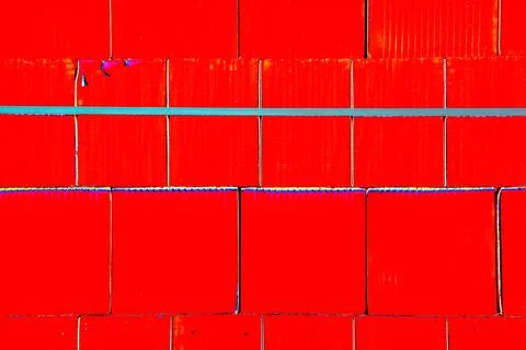Bricks are stacked in a cube, stack for construction, brick background. Cha.. Stock Photos