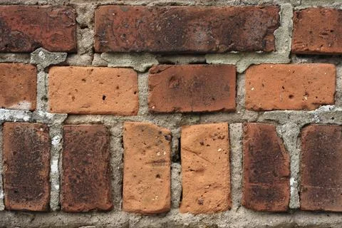 Bricks arranged lengthwise and crosswise, taken up to fill the format Stock Photos