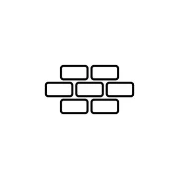 Bricks (brickwork, masonry) line icon black on white background Illustrazione stock