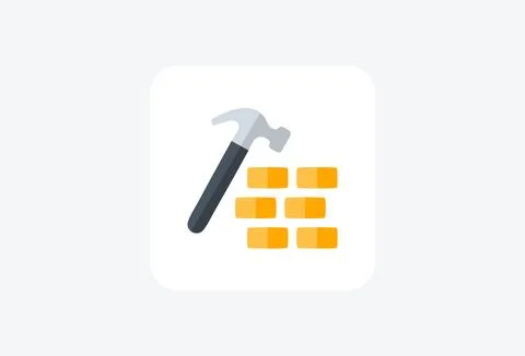 Bricks, building fully editable vector fill icon Illustrazione stock