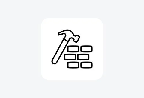 Bricks, building fully editable vector fill icon Stock Illustration