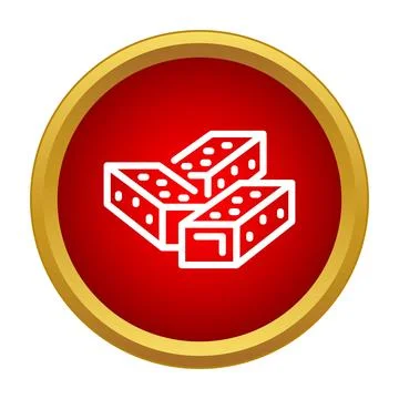 Bricks building material construction industry icon vector Ilustración de archivo