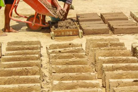 Bricks from clay Stock Photos