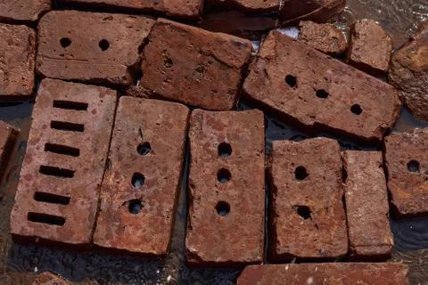 Bricks close up natural environment background Stock Photos