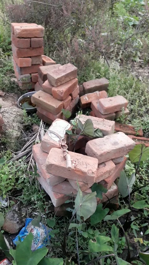 Bricks in field On A Construction Site Stock Footage 126361909