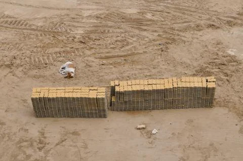 Bricks on the floor Stock Photos