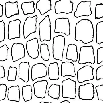 Bricks handdrawn seamless black and white pattern. Vector illustration. Stockillustratie
