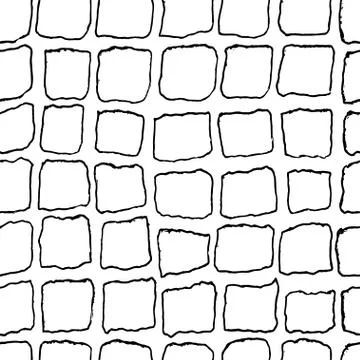 Bricks handdrawn seamless black and white pattern. Vector illustration. Stockillustratie