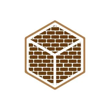 Bricks hexagon lines build logo design vector icon symbol illustration Pro Vecto Stock Illustration
