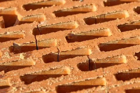 Bricks at house construction site Stock Photos