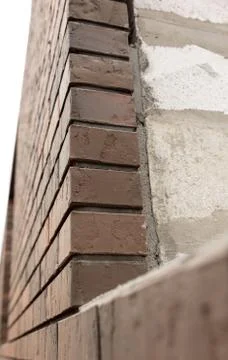 Bricks on a house under construction. 写真素材