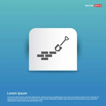 Bricks Icon - Blue Sticker button Illustrazione stock