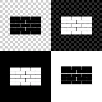 Bricks icon isolated on black, white and transparent background. Vector Stock Illustration