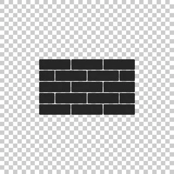 Bricks icon isolated on transparent background. Flat design. Vector Illustration Stock Illustration