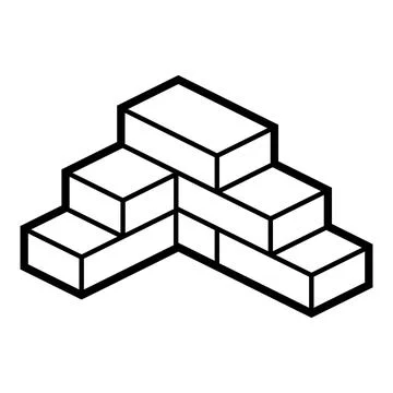 Bricks icon in isometry style. Construction image for website, app, logo, UI Illustrazione stock