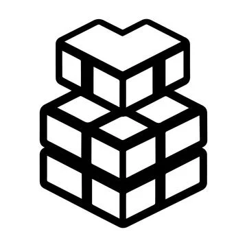 Bricks icon or modern line symbol. Vector line art and icon design with bol.. Stock Illustration