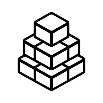 Bricks icon or modern line symbol. Vector line art and icon design with bol.. Stock Illustration