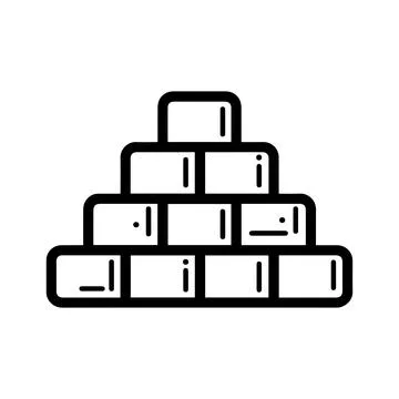 Bricks icon or modern line symbol. Vector line art and icon design with bol.. Stock Illustration