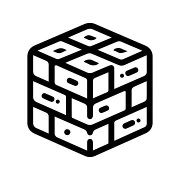 Bricks icon or modern line symbol. Vector line art and icon design with bol.. Stock Illustration