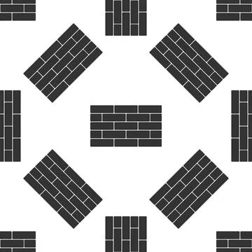 Bricks icon seamless pattern on white background. Flat design. Vector Stock Illustration