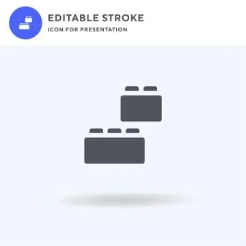 Bricks icon vector, filled flat sign, solid pictogram isolated on white, logo Stock Illustration