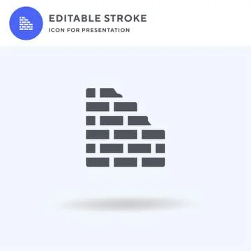 Bricks icon vector, filled flat sign, solid pictogram isolated on white, logo Stock Illustration