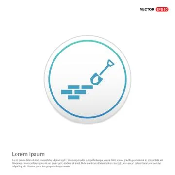 Bricks Icon - white circle button Stock Illustration