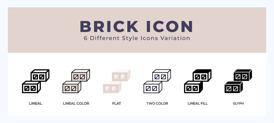 Bricks icons set. Different style of icons simple vector illustration. Stock Illustration