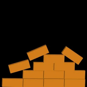 Bricks isolated on black background Illustrazione stock