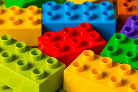 Bricks of kid constructor toy Foto stock