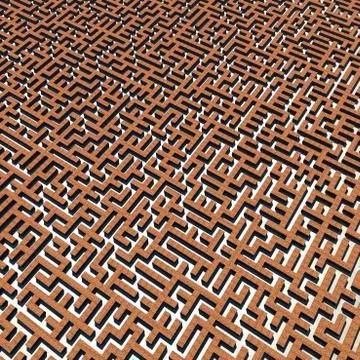 Bricks labyrinth Stock Illustration