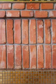 Bricks large desk Restaurant Stock Photos