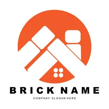 Bricks Logo Design, Material Stone Illustration Vector, Building Constructi.. Stock Illustration