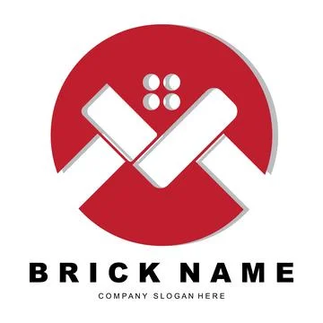 Bricks Logo Design, Material Stone Illustration Vector, Building Constructi.. Stock Illustration