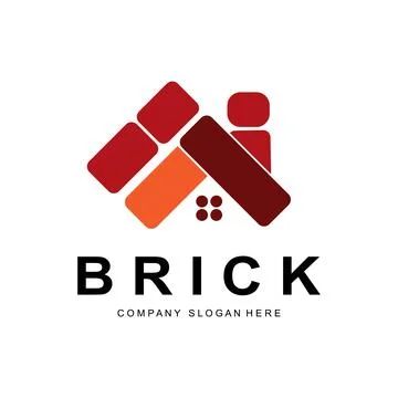 Bricks Logo Design, Material Stone Illustration Vector, Building Constructi.. Stock Illustration