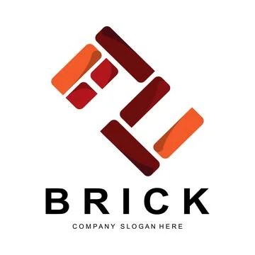 Bricks Logo Design, Material Stone Illustration Vector, Building Constructi.. Ilustración de archivo