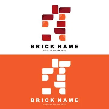Bricks Logo Design, Material Stone Illustration Vector, Building Constructi.. Ilustración de archivo