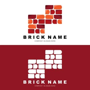 Bricks Logo Design, Material Stone Illustration Vector, Building Constructi.. Ilustración de archivo