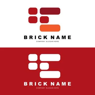 Bricks Logo Design, Material Stone Illustration Vector, Building Constructi.. Ilustración de archivo