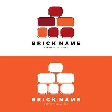 Bricks Logo Design, Material Stone Illustration Vector, Building Constructi.. Stock Illustration
