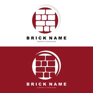 Bricks Logo Design, Material Stone Illustration Vector, Building Constructi.. Ilustración de archivo